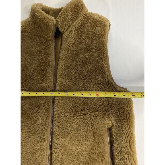 J.CREW Brown Faux Fur Full Zip Vest Size Medium - Picture 8 of 10